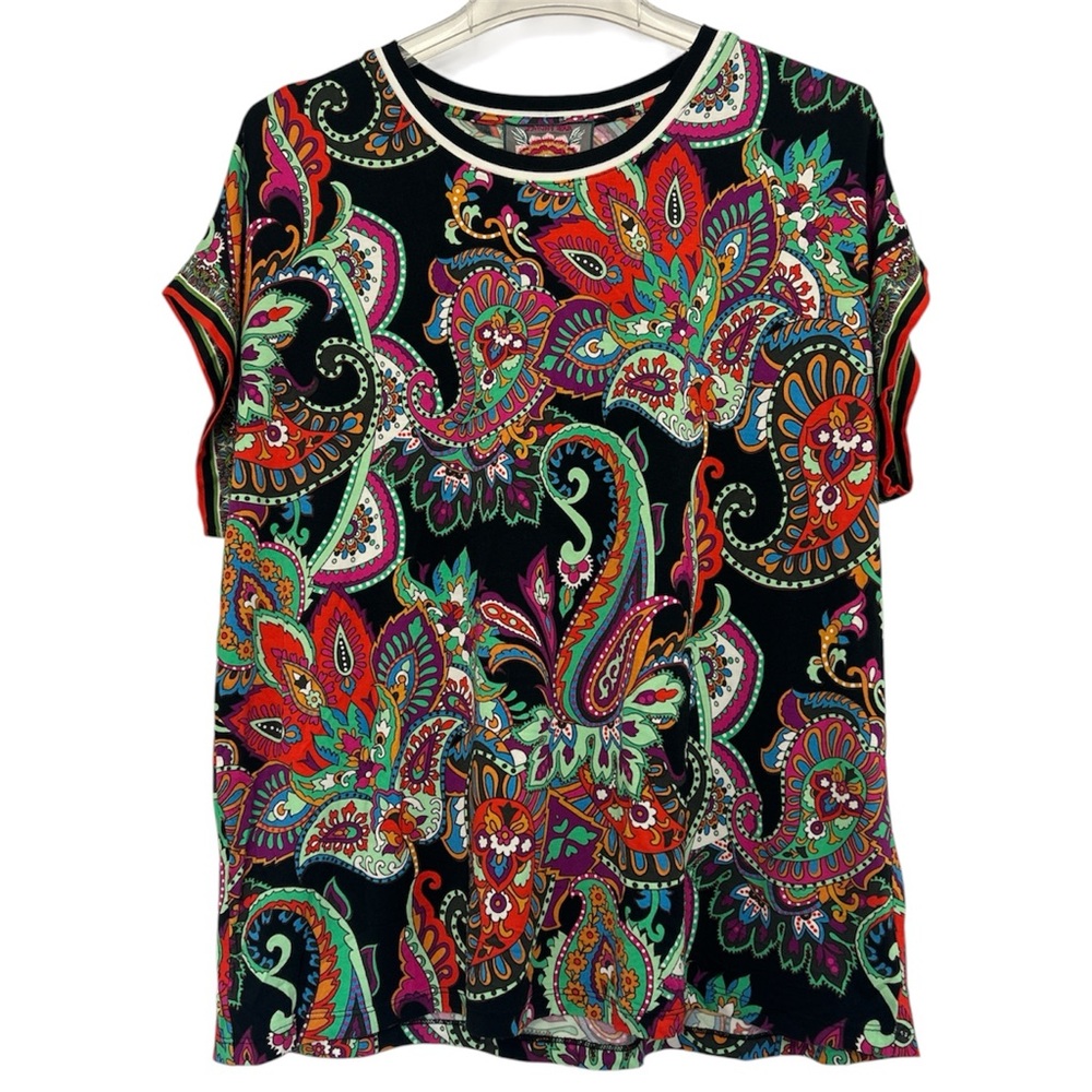 Johnny Was Paisley Short Sleeve Top